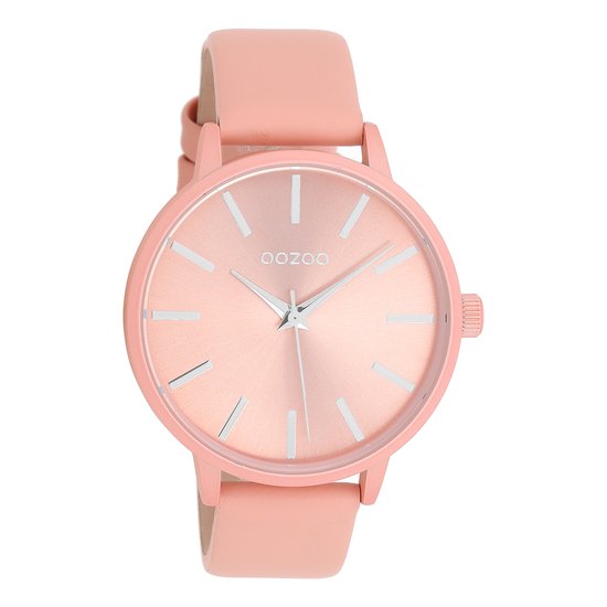 OOZOO Timepieces - Zacht roze horloge met zacht roze leren band - C10617