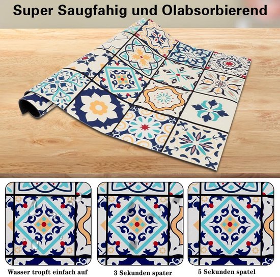LIMNUO Koffiemat, koffiezetapparaat mat voor werkbladen, absorberende droogmat voor aanrecht, onder koffiezetapparaat, koffiezetapparaat, koffiezetapparaat (Zwart, 60x40cm