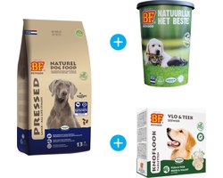 Biofood Geperst Lam & Rijst Premium - Hondenvoer - 13,5 kg + gratis voerton + gratis hondensnoepjes Huid en Vacht