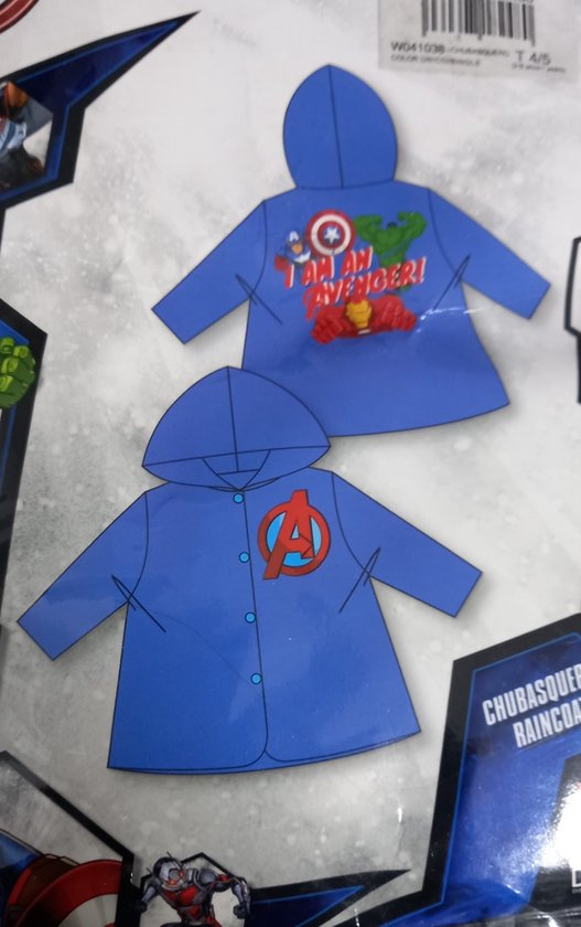 Imperméable Avengers - bleu - taille 104-110 - 4/5 ans