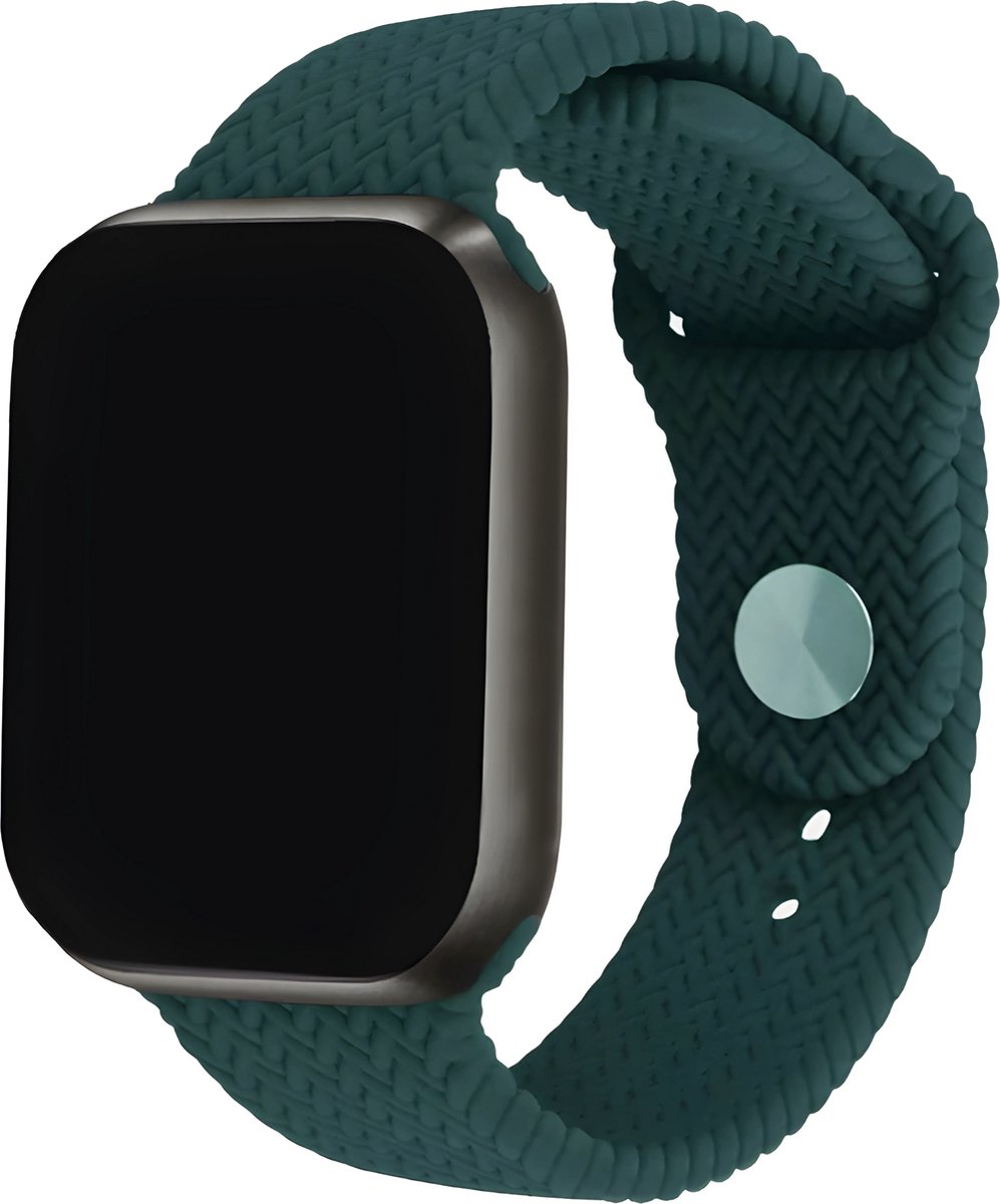 Innerlight® Woven+ - Groen Geweven - 38/40/41mm - Siliconen bandje geschikt voor Apple Watch - Geschikt als Apple watch bandje voor Series 1/2/3/4/5/6/7/8/9/10/SE