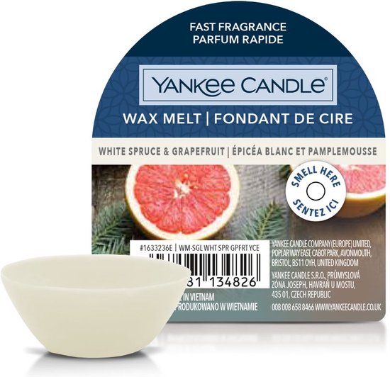 Yankee Candle Wax Melt White Spruce & Grapefruit 4 stuks