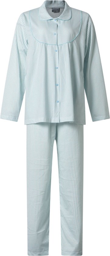 Lunatex - dames pyjama klassiek 124215 - blauw - maat L