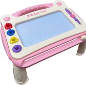 Hermans Goods Magnetisch schrijfbord op poten (roze) (tekenbord) kleurbord (speelgoed) (kinderen vanaf 3 jaar) (kleuren) (tekenen) (fijne motoriek)