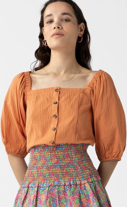 Sissy-Boy - Oranje blouse met pofmouwen