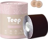 Boob tape - Boobtape - Plak bh - Zwart - 500x5cm - Inclusief set nipple covers - Teep