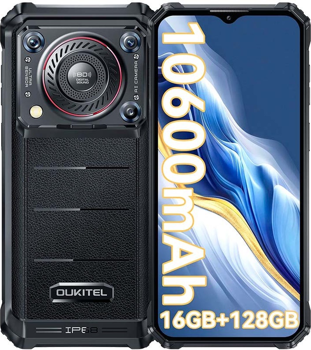 Oukitel WP36 16,6 cm (6.52") Hybride Dual SIM Android 13 4G USB Type-C 16 GB 128 GB 10600 mAh Zwart