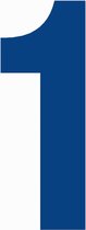 Cijfersticker nr. 1 BLAUW 10x5cm, plakcijfer, huisnummersticker, containersticker, magazijn sticker, showroom, tuincentra