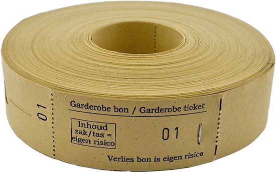 CombiCraft garderobebonnen coat room at own risk caramel - 1000 stuks