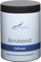Scrubzout Opium in handige pot - 1250 gram - met zwarte deksel - Hydraterende Lichaamsscrub