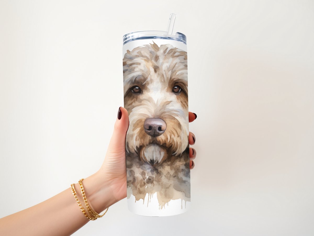 KadoDash - Tumbler - Drinkbeker - Isolatiebeker - Tumbler - Handmade - Labradoodle Tumbler