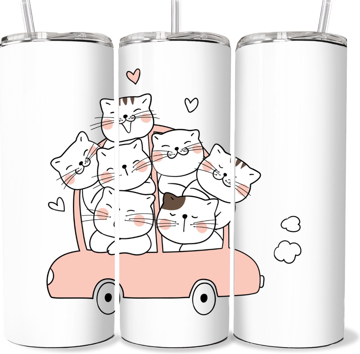 KadoDash - Tumbler - Drinkbeker - Isolatiebeker - Cats - Katten - Kattenliefhebber
