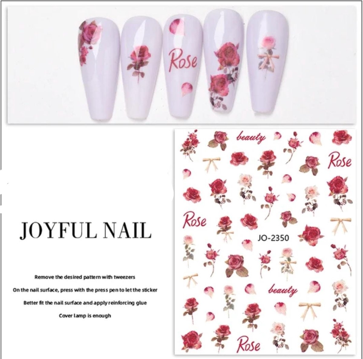 Nail art tooNagelstickers Nageldecoratie - 3D – Nageltattoo – stickers – eenvoudig te gebruiken – snel en nieuwe look – modieus – voor kinderen en volwassenen / 3 stuks/ R 115