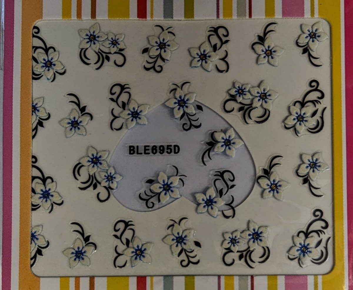 Nail art tooNagelstickers Nageldecoratie - 3D – Nageltattoo – stickers – eenvoudig te gebruiken – snel en nieuwe look – modieus – voor kinderen en volwassenen / 3 stuks/ R 119