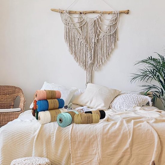 Macramé koord 3 mm - Makramee garen - Oranje - geel