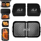3pcs Silicone Air Fryer Liner for Ninja AF500UK, Large Air Fryer Double Accessories, Reusable Air Fryer Pot Basket, Large Air Fryer Accessories Inserts