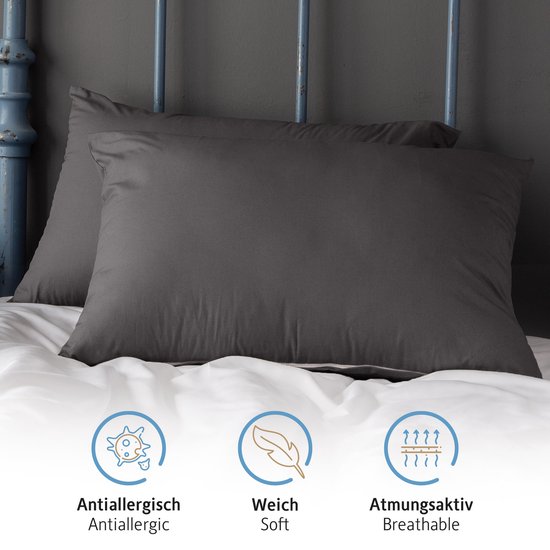 Komfortec Set van 2 Premium Kussenslopen 80x80 cm - Superzachte Kussenhoes – 100% - Geborsteld Mikrovezel 90g/m² - Wit