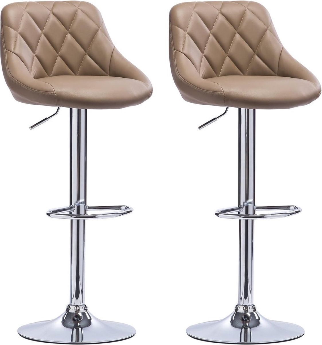 MKSS® Barkrukken set van 2 - Barkruk - Barkrukken met Rugleuning - Bruin