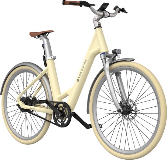 ADO E-bike A28 Air Elektrische Fiets | e-bike | 345Wh Samsung-batterij | 100-150km Actieradius | Geavanceerde Koolstofriem | IPX7-display voor Slimme Navigatie | 250W Motor | Licht Geel (Latte) — afbeelding 2