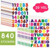 Cijfer & Letter stickers - 840 Alfabet& Nummer stickers - 20 vel gekleurde stickers voor Journal, Agenda, Scrapbooking, Planner etc. Geschikt voor kinderen