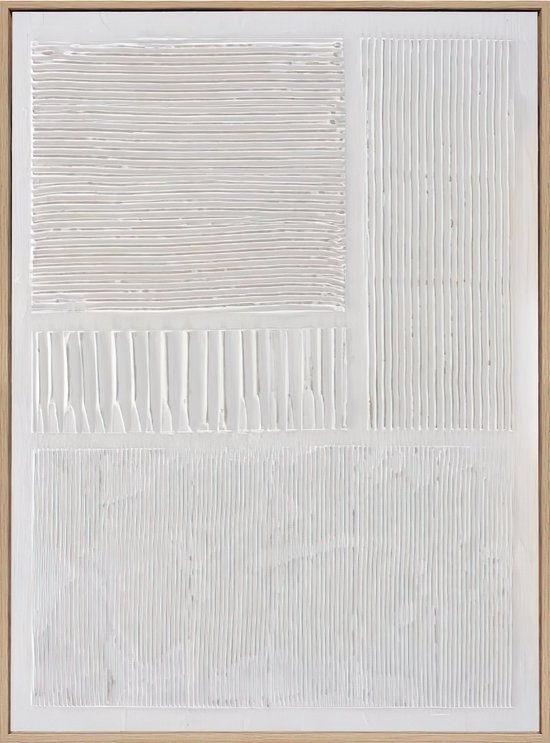 Ter Halle - Schilderij - 3D Art - Witte Lijnen - 60x80cm