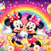 Diamond painting Disney Mickey en Minnie 50x50 ronde steentjes