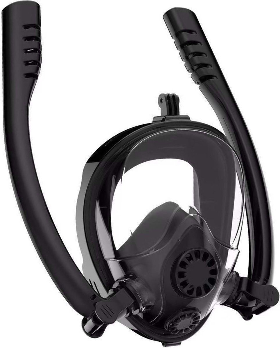 Full face snorkelmasker CK2 volwassenen zwart maat S/M