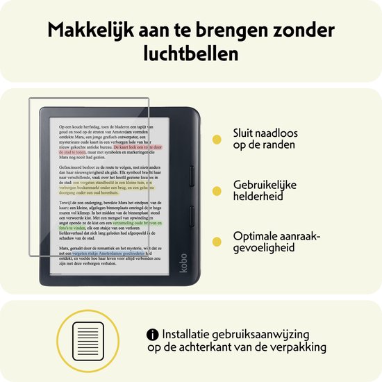 Hoesje Geschikt voor Kobo Libra Colour Hoes Bescherm Hoesje Case Sleep Cover Trifold Met Screenprotector - Hoes Geschikt voor Kobo Libra Colour Hoesje - Don't Touch Me van Hoesje  — afbeelding 3