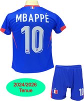 Kylian Mbappé - Frankrijk Thuis Tenue - voetbaltenue - Voetbalshirt + Broek Set - Blauw - Maat: 140