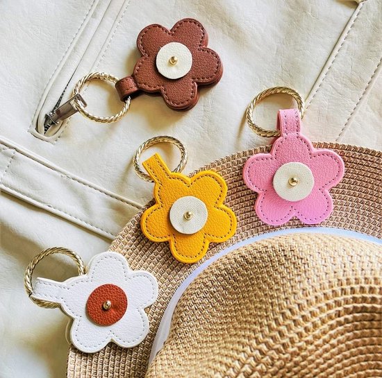 Pinces à chapeaux pour voyage, sacs, sacs à dos, sacs fourre-tout, valises, pinces à chapeau en cuir en forme de fleur, accessoires porte-clés pour chapeaux Wit