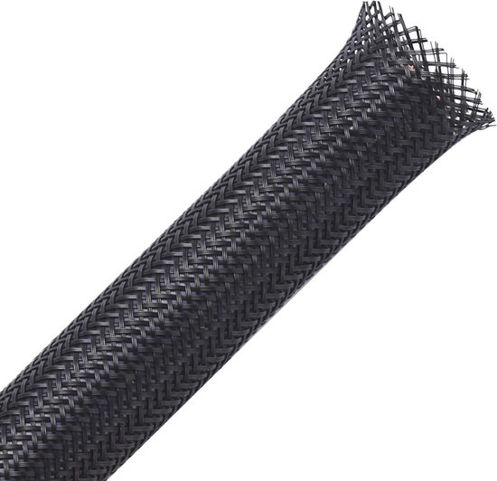 Nieuw Vlechtkous box 4mm zwart Nieuw Vlechtkous box 4mm zwart