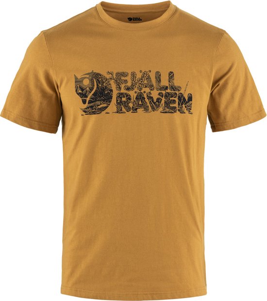 Fjallraven Lush Logo T-shirt Men - Outdoorshirt - Heren - Geel - Maat L