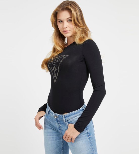 Guess Bodysuit Lange Mouw Dames Zwart - Maat: S