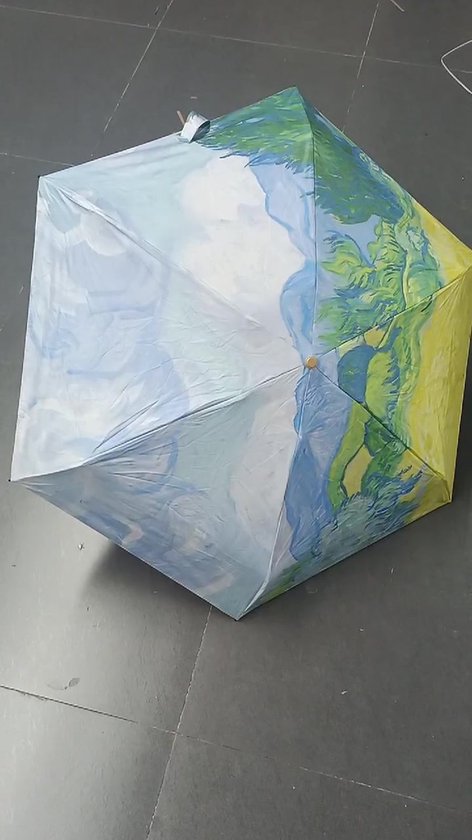 Opvouwbare Paraplu met Pioenrozen Schilderij - Zonbescherming Anti-UV UPF50+ - Windproof - Compact en Draagbaar - Lichtgewicht - Duurzaam Ø102cm
