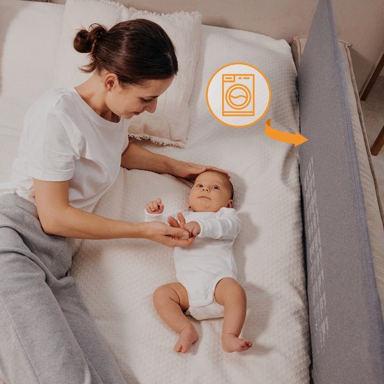 Lionelo Lora XL – Barrière de Lit XL – Pliable & Portable – Extra Longue 150 cm – Installation Facile – Universelle – Matériaux de Haute Qualité