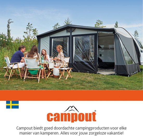 Campout Patiomat - 250 x 300cm - Tenttapijt Caravan - Gronddoek buiten - Moderne uitstraling - Verstevigde hoeken met lussen - Eenvoudige montage en Reiniging - Omkeerbaar design - Polypropyleen - Uv-Bestendigd - Schimmelbestendig - Grijs van Campout — afbeelding 4