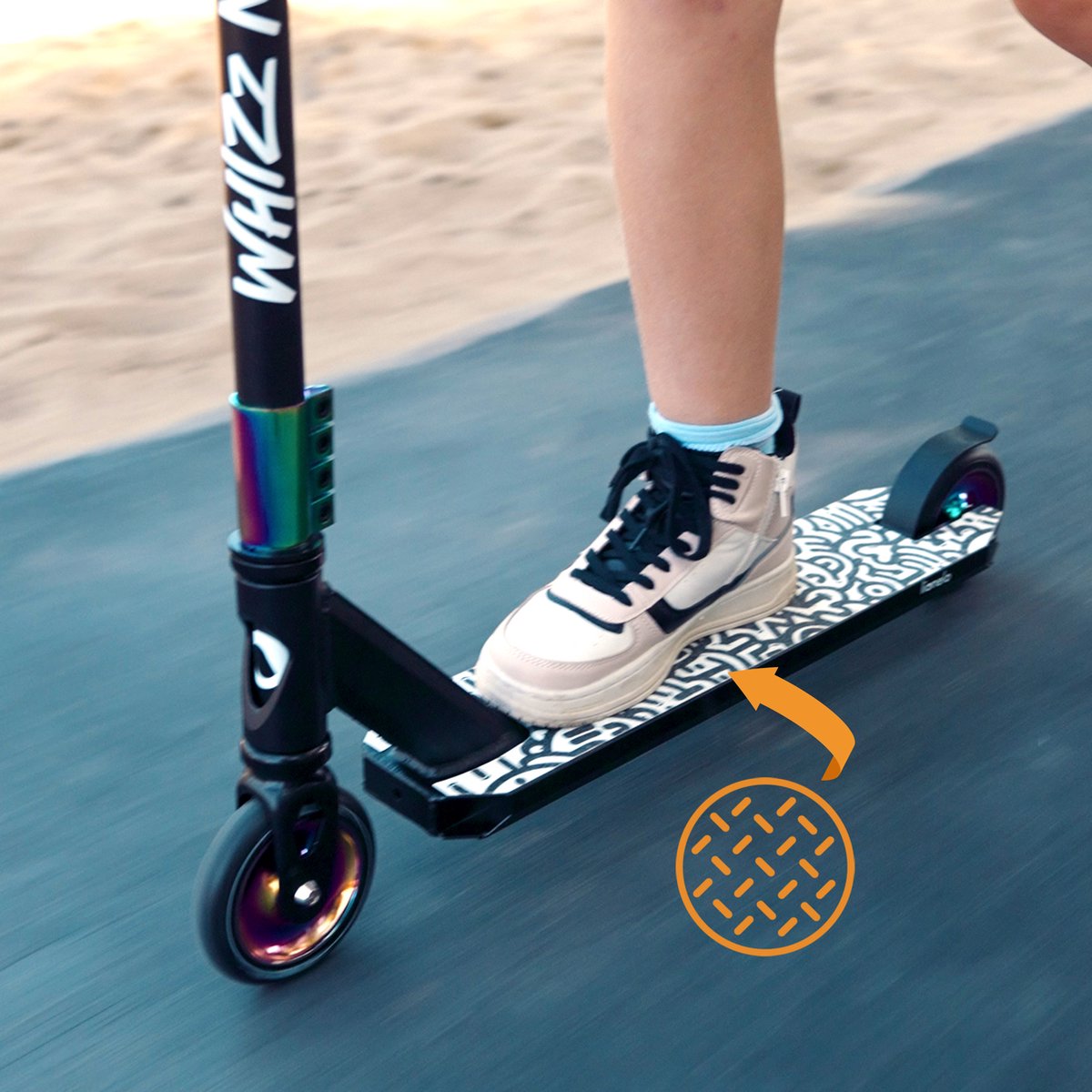 Lionelo Whizz Step - 110mm PU Wielen - T-Bar Stuur - 100 kg Draagvermogen - ABEC-9 Lagers - Voor Jongens en Meisjes — afbeelding 2