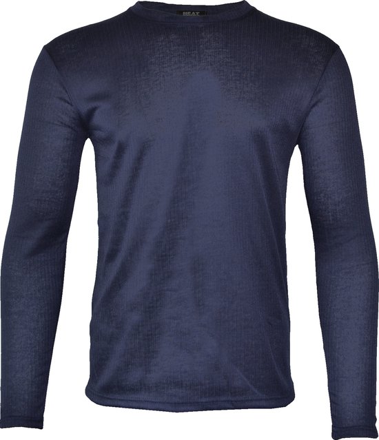 Heat Booster - Thermoshirt heren - met fleece gevoerd - Navy Blauw - XXL