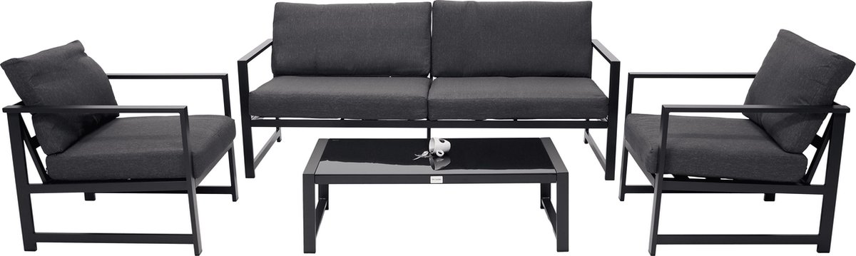 Stoel-Bank Loungeset - Sara - Aluminium - Antraciet - The Outsider