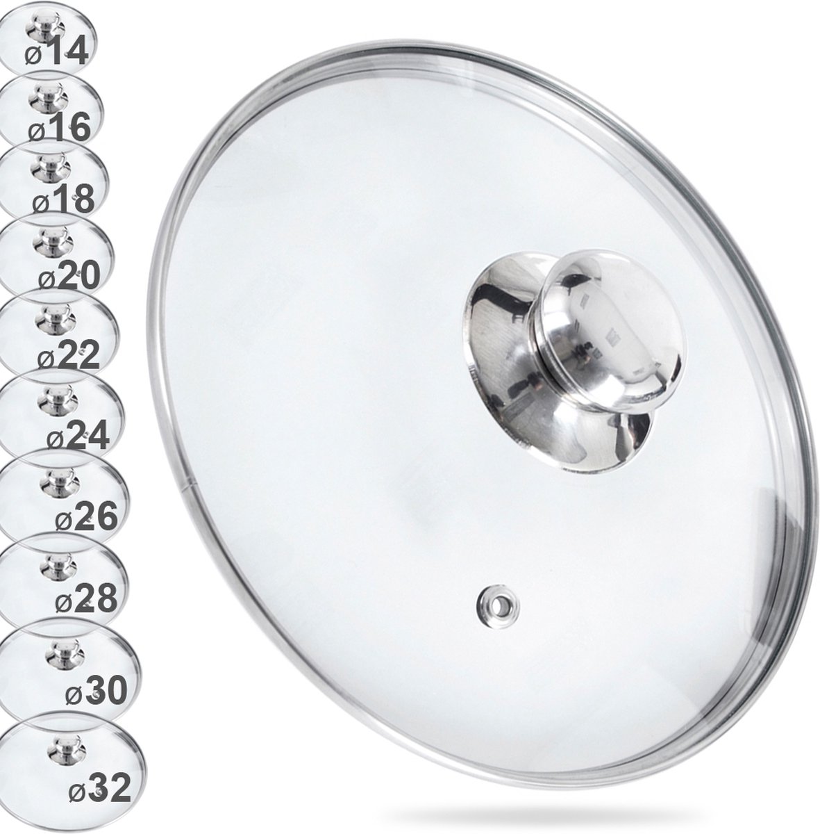 Deksel Glas 24 cm - Pannendeksel - Pandeksel - Potdeksel