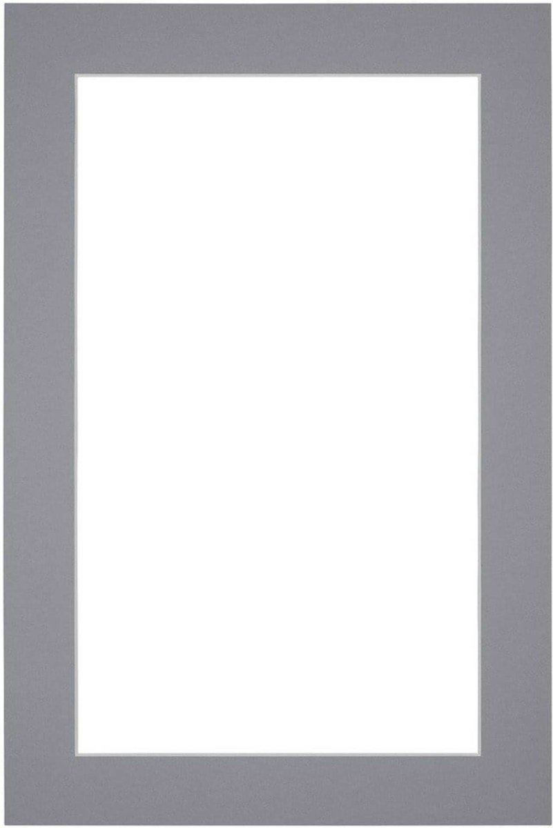 Passe-Partout Fotomaat 15x20 cm - Lijstmaat 20x30 cm - Grijs - Museumkarton - Fotolijst niet inbegrepen