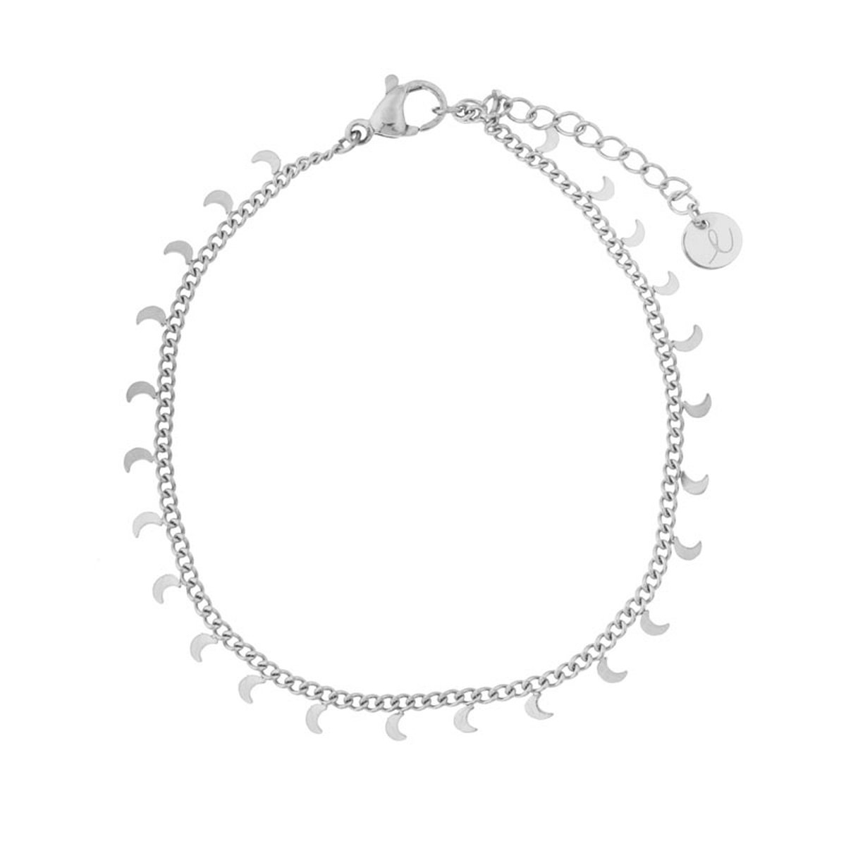 Essentialistics - Armband kleine maantjes - Volwassenen - Zilverkleur - Stainless steel (verkleurt niet) - Verlengkettinkje