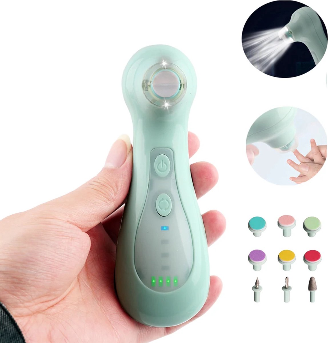 Goedkoopste AnyPrice® Elektrische Baby Nagelvijl - Baby Nagelverzorging - USB - Baby Nagelknipper - Veilig - LED Licht - Vijl - Kinderen & Baby Cadeau