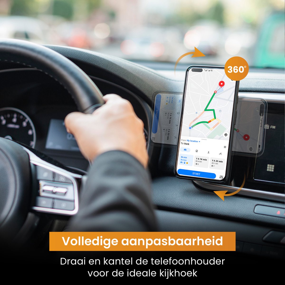 R2B Magnetische Telefoonhouder Auto - 360° Rotatie en Kantelbaar - Dashboard/Console - Telefoonhouders Auto - Gsm Houder Auto - Mobiel Houder Auto - Autohouder - Telefoon Houder - Auto Telefoonhouder - Phone Holder Car – foto 7