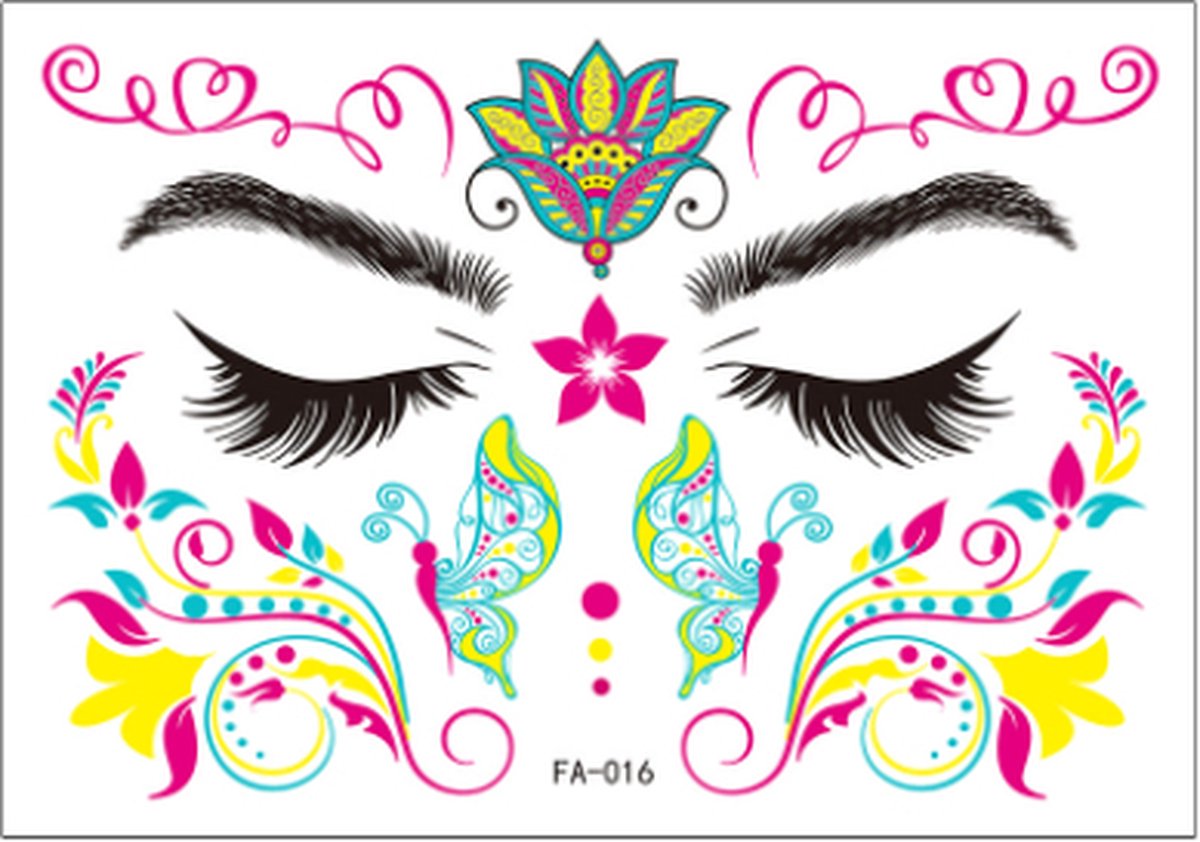 Fashion Favorite Festival Gezicht Stickers Neon Lotus Glow In The Dark Tattoo