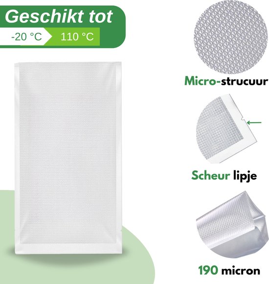 Vaive Sacs sous vide Nourriture 17 x 25 - 100 pièces - Sacs sous vide - Sacs sous vide / sous vide - Sans BPA