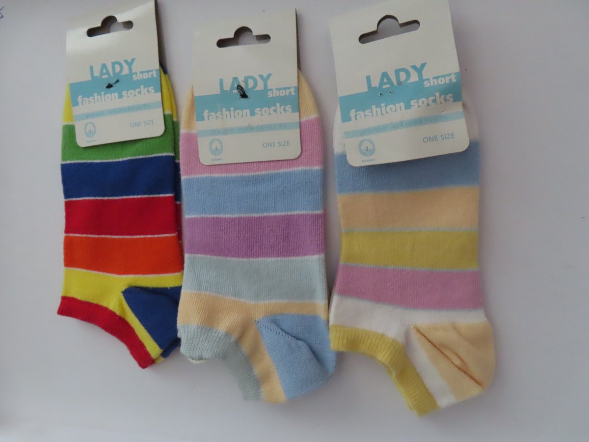 Sokken - Sokka - 3 Pack - Lady - One size - gestreept