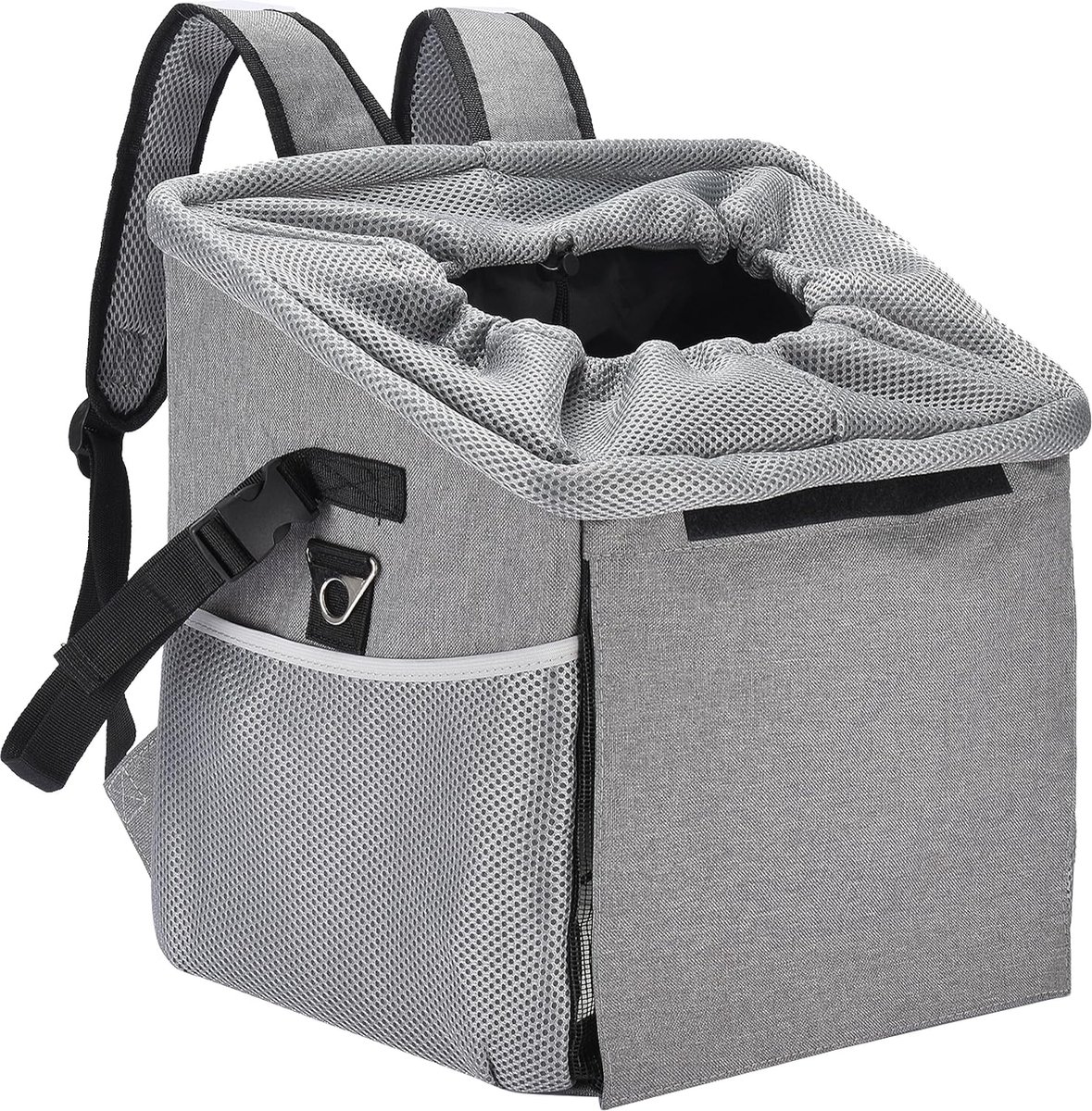 Hondenfietsmand - fietsmand voor kleine huisdieren, fietsmand hond, transporttas hond en kat - 37 x 37 x 28 cm - grijs