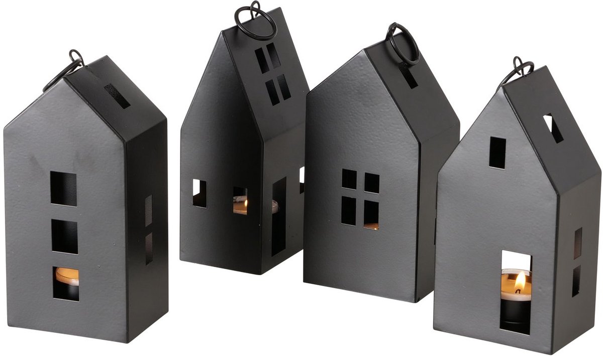 Lantaarn Bryne House H17cm metaal zwart