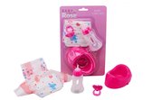Johntoy Verzorgingset Baby Rose Meisjes Roze 4-delig